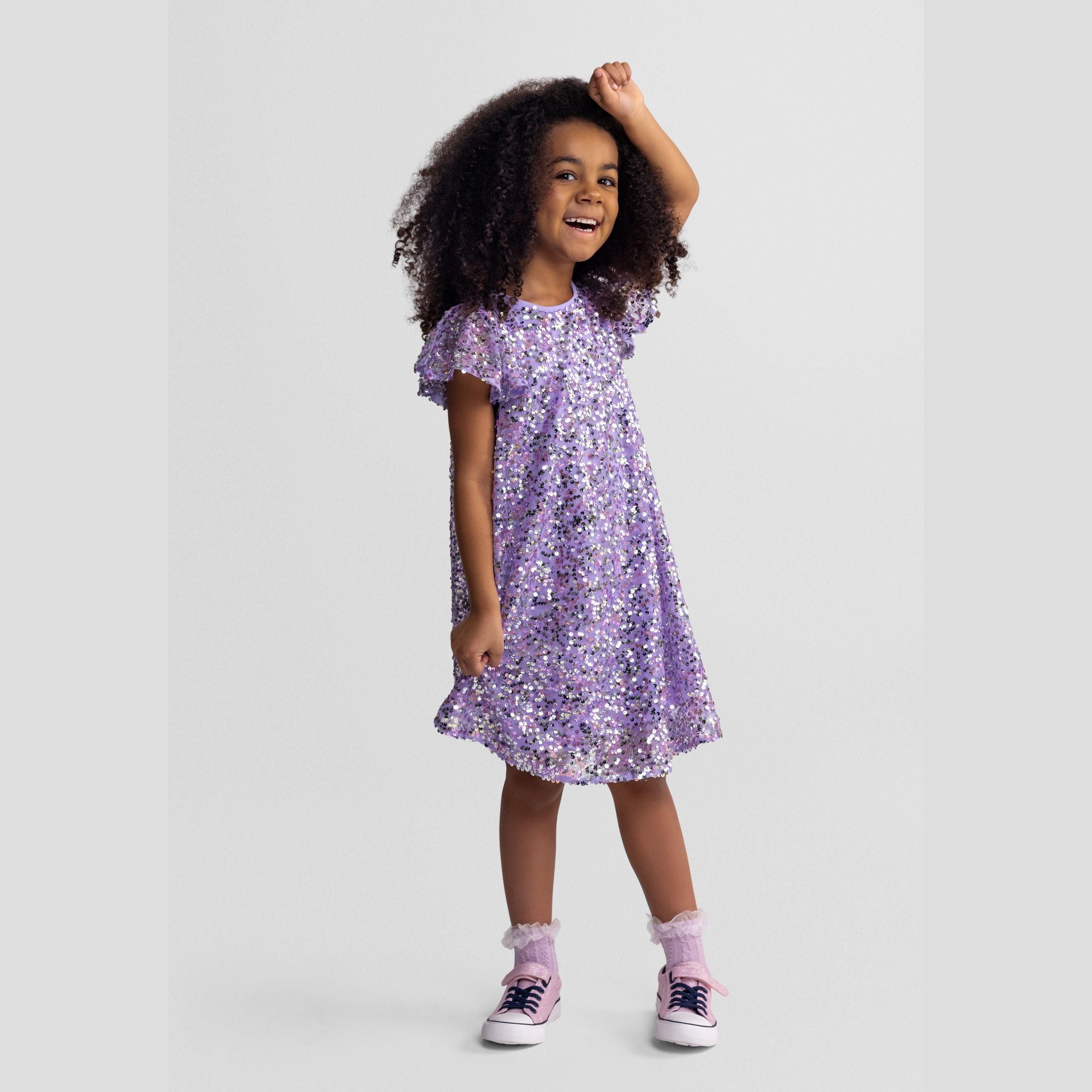 Sequin Party Dress, Multicolour, Lilac