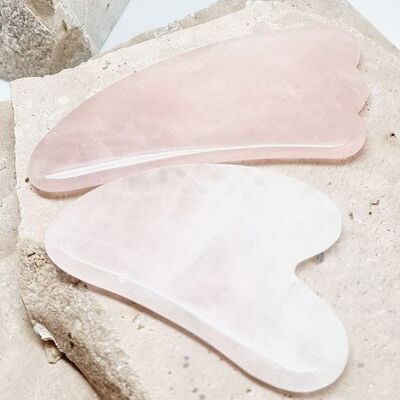 Corazón de Gua Sha - Cuarzo rosa