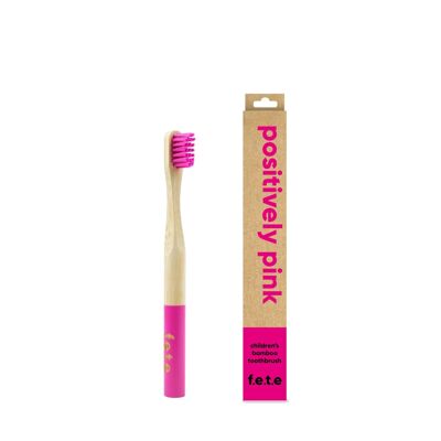 Cepillo de dientes de bambú suave para niños f.e.t.e Positively Pink