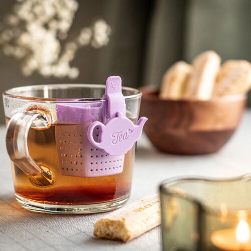 Tea Strainer Teapot :: Pink foodgraded silicone