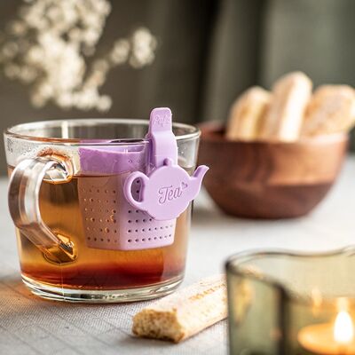 Tea Strainer Teiera :: Silicone alimentare rosa