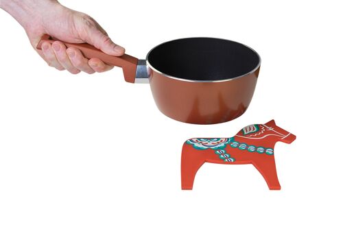 Trivet Mat Dala Horse, red, Multi-color print