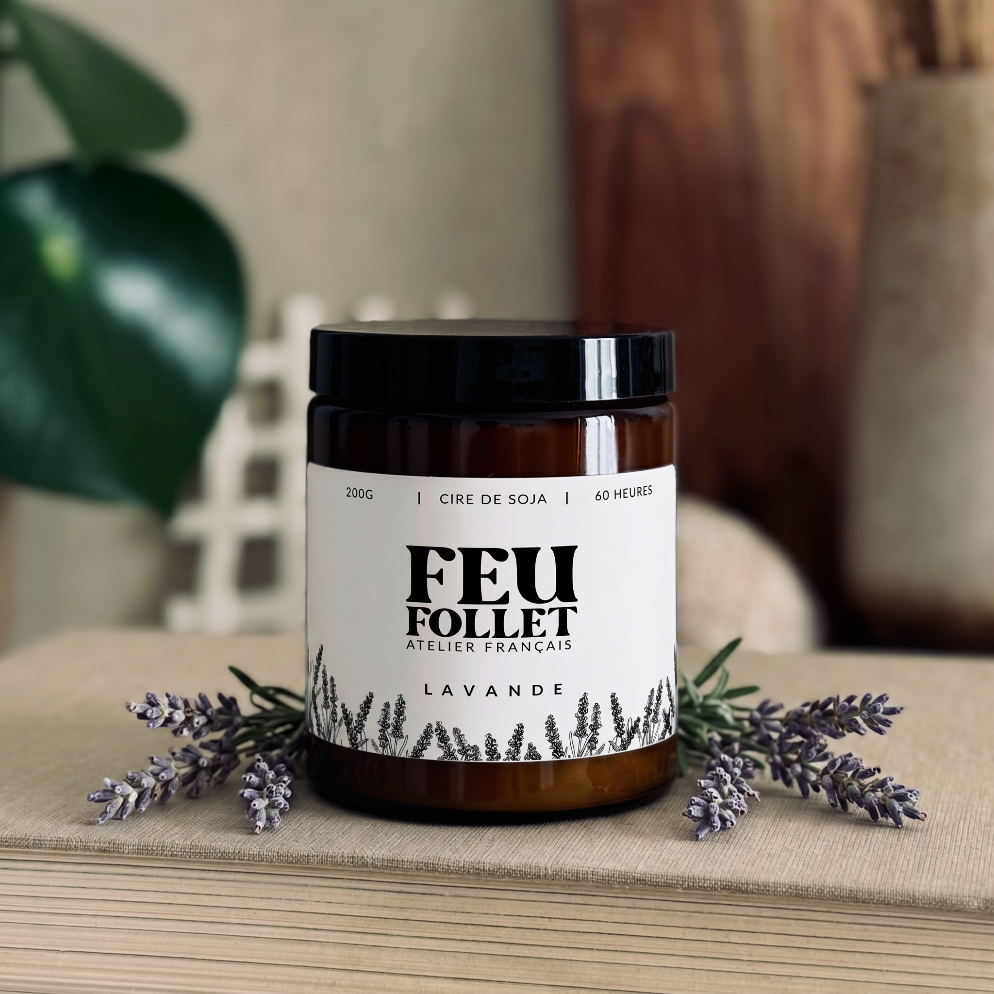 Bougie Artisanale Parfumée en Pot, Bougie Cire de Soja Naturelle, Déco Cocooning, Bougie Végétale Fait Main | Cadeau Femme – Lavande