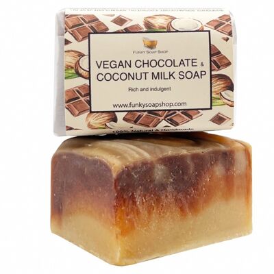 Vegan Chocolate & Coconut Milk Soap, Natural & Handmade, Approx 30g/65g
