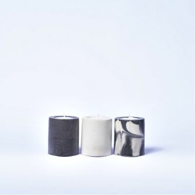 BABY CANDLE - Set of three scented candles in colored concrete - Anthracite Concrete