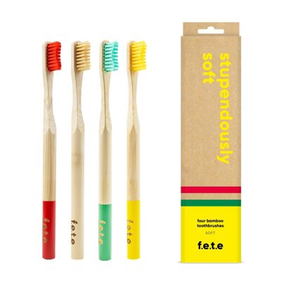 f.e.t.e Lot de brosses à dents en bambou incroyablement doux