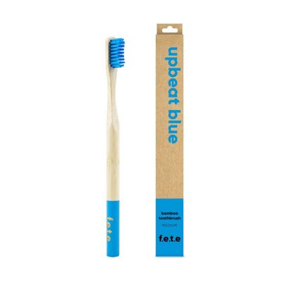 Cepillo de dientes mediano de bambú para adultos de f.e.t.e Upbeat Blue