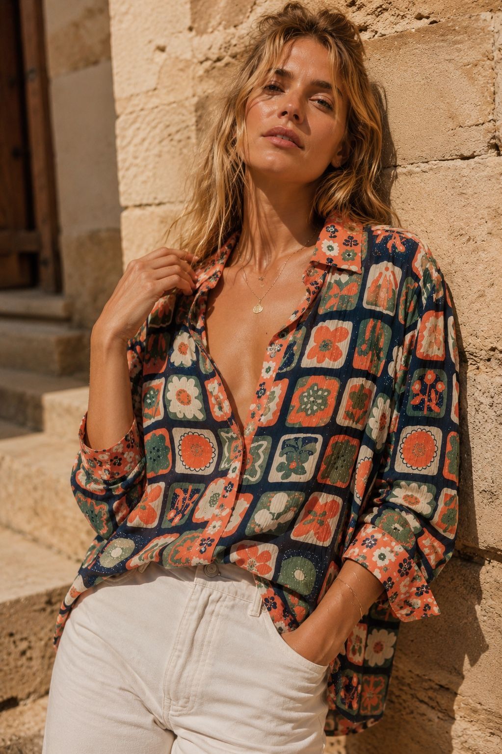 Printed cotton shirt