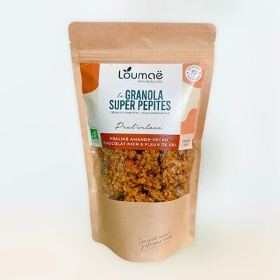 Granola Super Pépites Pral'inlove - Praliné de almendras y nueces, chocolate amargo y flor de sal orgánica
