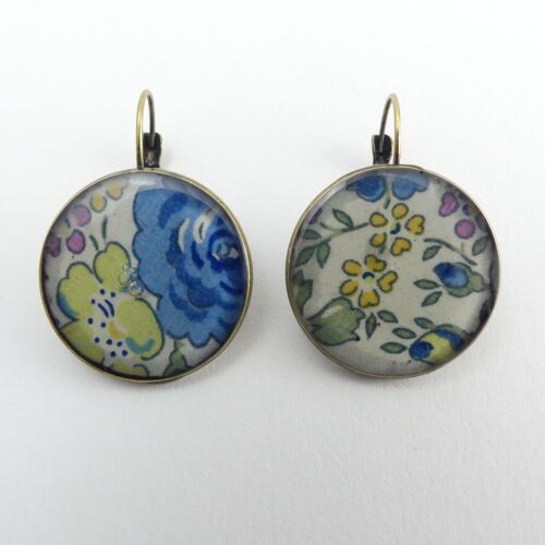 Boucles d'Oreilles Liberty Félicité Bleu Vert