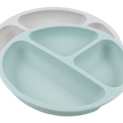 Baby Plate, green/grey, 2-pack