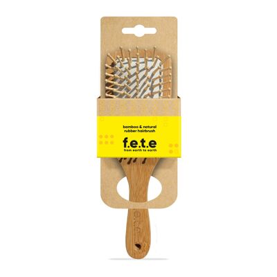 F.e.t.e cepillo para el cabello de paleta grande de bambú y caucho natural