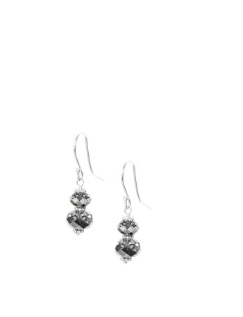 Boucles d'oreilles en argent avec cristaux autrichiens Black Diamond 1