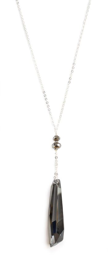 Long collier en argent avec cristaux Black Diamond 2