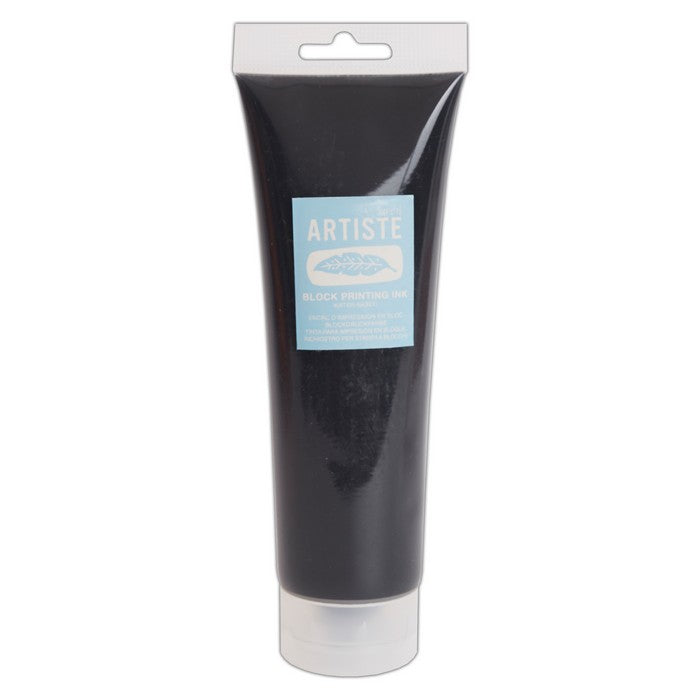 Artiste Water-Soluble Block Printing Ink, Black 300ml, for Block Printing, Lino Printing, Linoleum, Screen Printing, for Artists Kit, Printmaking Art Paint Ink Supplies, Water-Based