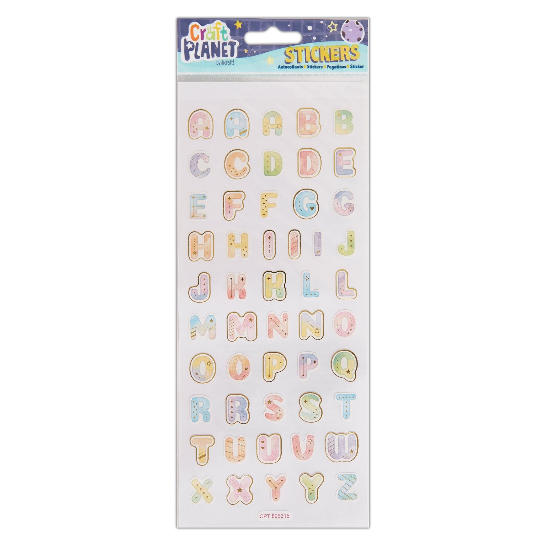Craft Planet Fun Coloured Stickers, Alphabet, For Young Crafters, Posters, Gifts, Card Making, Scrapbooking, Party Bag Fillers, Sticker Book, Reward Chart, Well Done Stickers, Animal Craft Supplies