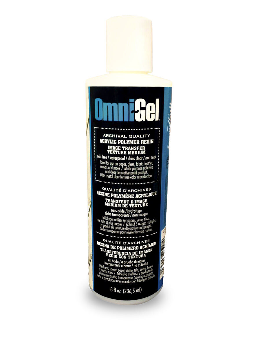 Speedball OmniGel 8oz, Acrylic Glue Product, Transfer Medium, Multi-Purpose Adhesive, Decorative Paint, Texture, Dries Clear, Flexible, Waterproof Medium , Screen Printing, Archival, Acid-Free
