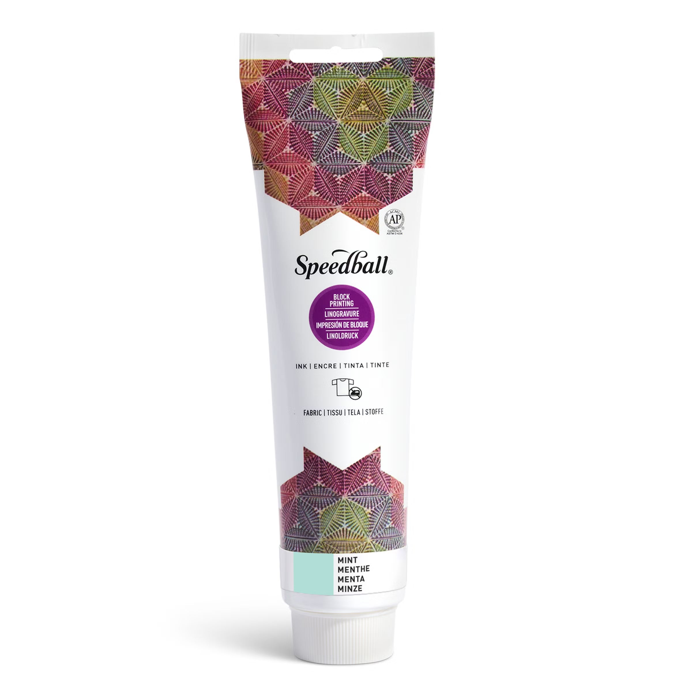 Speedball 150cc  5oz Fabric Block Printing Ink Mint, Bold, Opaque Colour, Touch Dry Overnight, Remain Permanent Through Wash, Cleans Up Easily, Block Printmaking Ink, For Art Printmaking Set