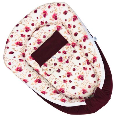 Babynest MMCHIC Blumen bordeaux