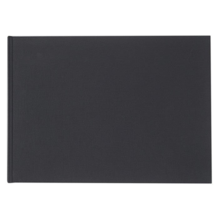 Docrafts Artiste A4 Hardback Landscape Sketchbook 46 Sheets, Black, White Paper, Drawing, Sketching, Doodling, Writing and Scrapbook Designs with Mixed Media, Pen, Ink, Painting and More