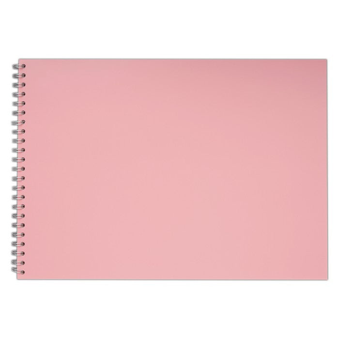 Docrafts Artiste A3 Cartridge Pad, Pink Polyprop Cover, Landscape, Spiral Bound 48 Sheets, White Paper, Drawing, Sketching, Doodling, Writing and Scrapbook Designs with Mixed Media, Pen, Ink, Painting