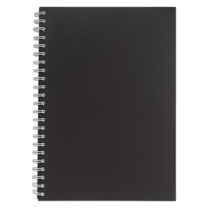 Docrafts Artiste A4 Cartridge Pad, Black Polypropylene Cover, Portrait, Spiral Bound 50 Sheets, White Paper, Drawing, Sketching, Doodling, Writing, Scrapbook Designs, Mixed Media, Pen, Ink, Painting