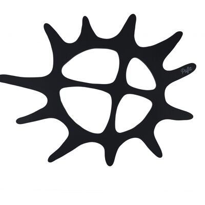 Trivet Mat Sun Wheel, negro