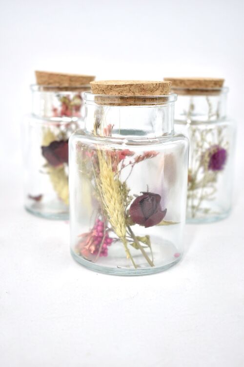 Droogbloemen glas -  10 cm