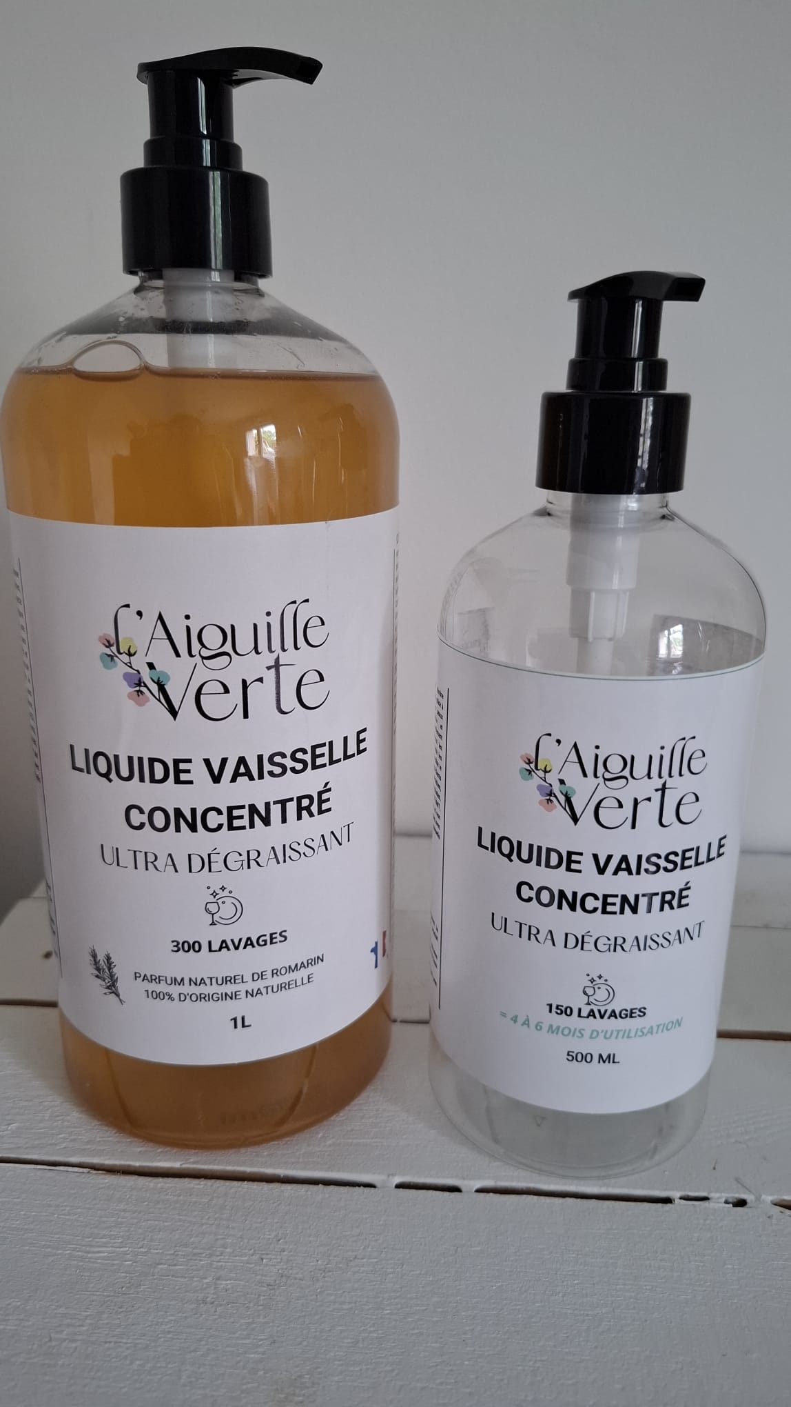 Liquide vaisselle 500 ml ultra dégraissant et concentré au romarin