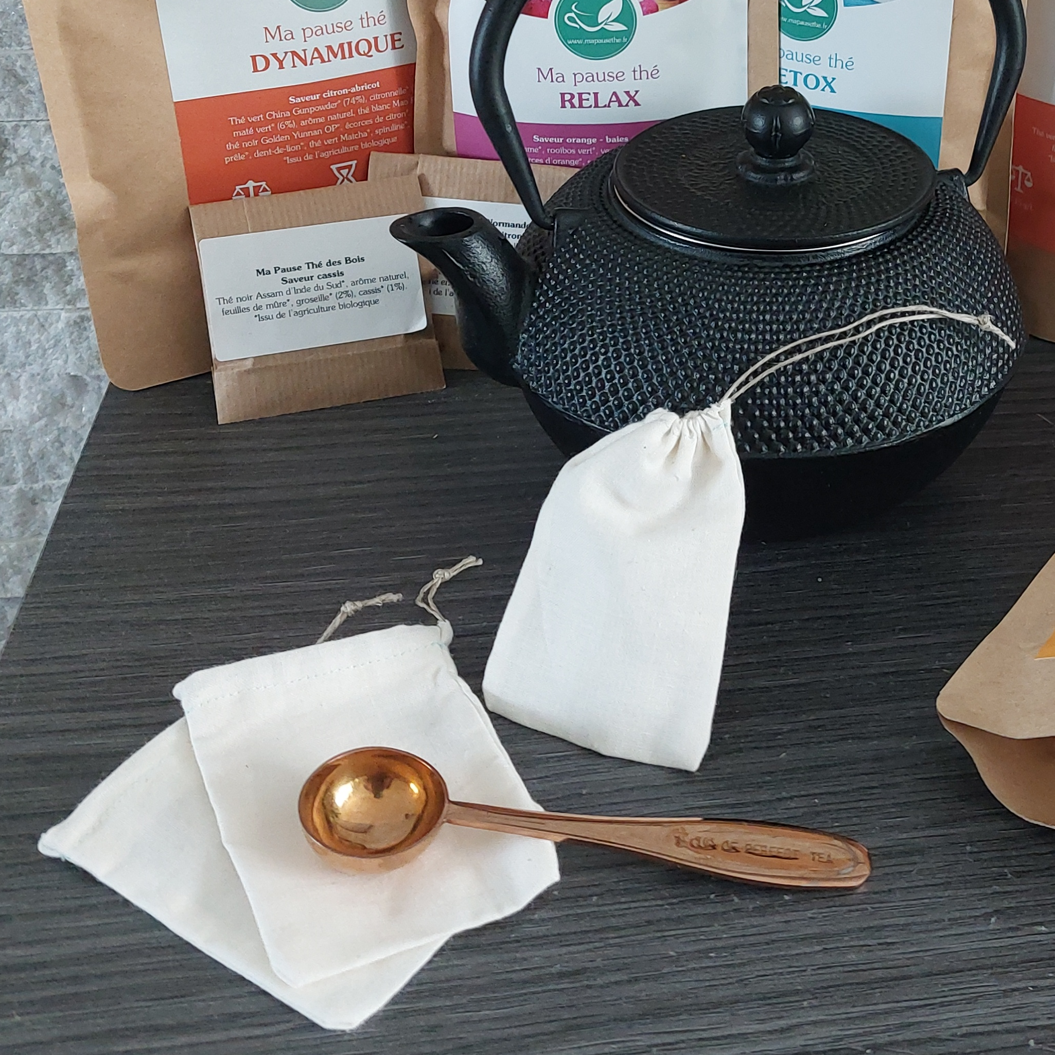 Sachet de thé lavable et réutilisable en coton - Lot de 2