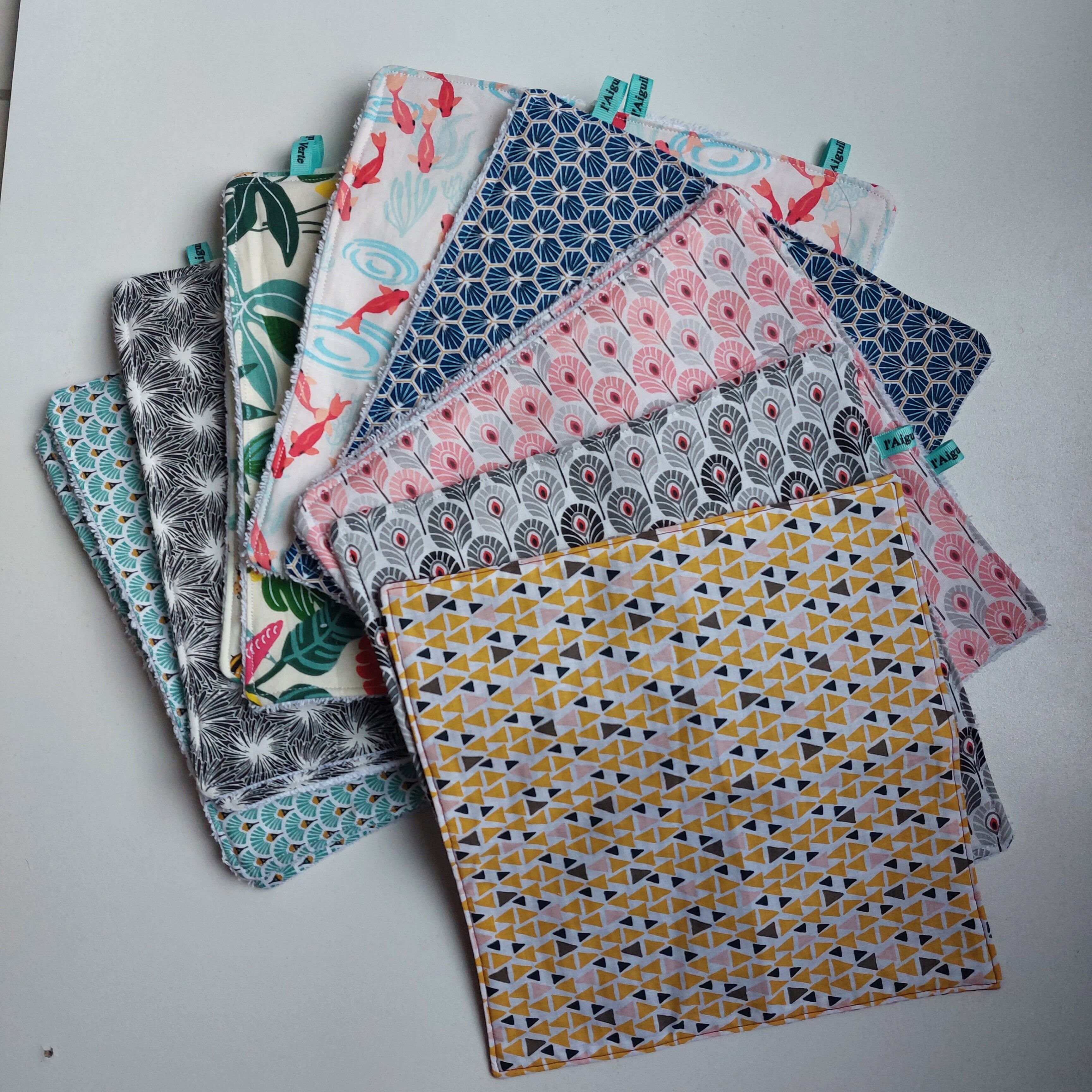Essuie-tout lavable carré en tissu éponge sans pression