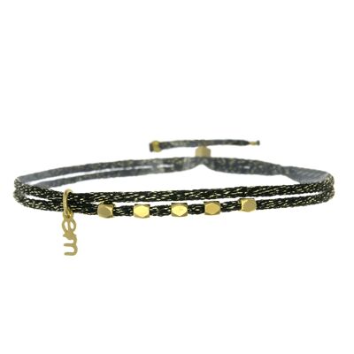 Friendship tie - Faceted beads model - Black color