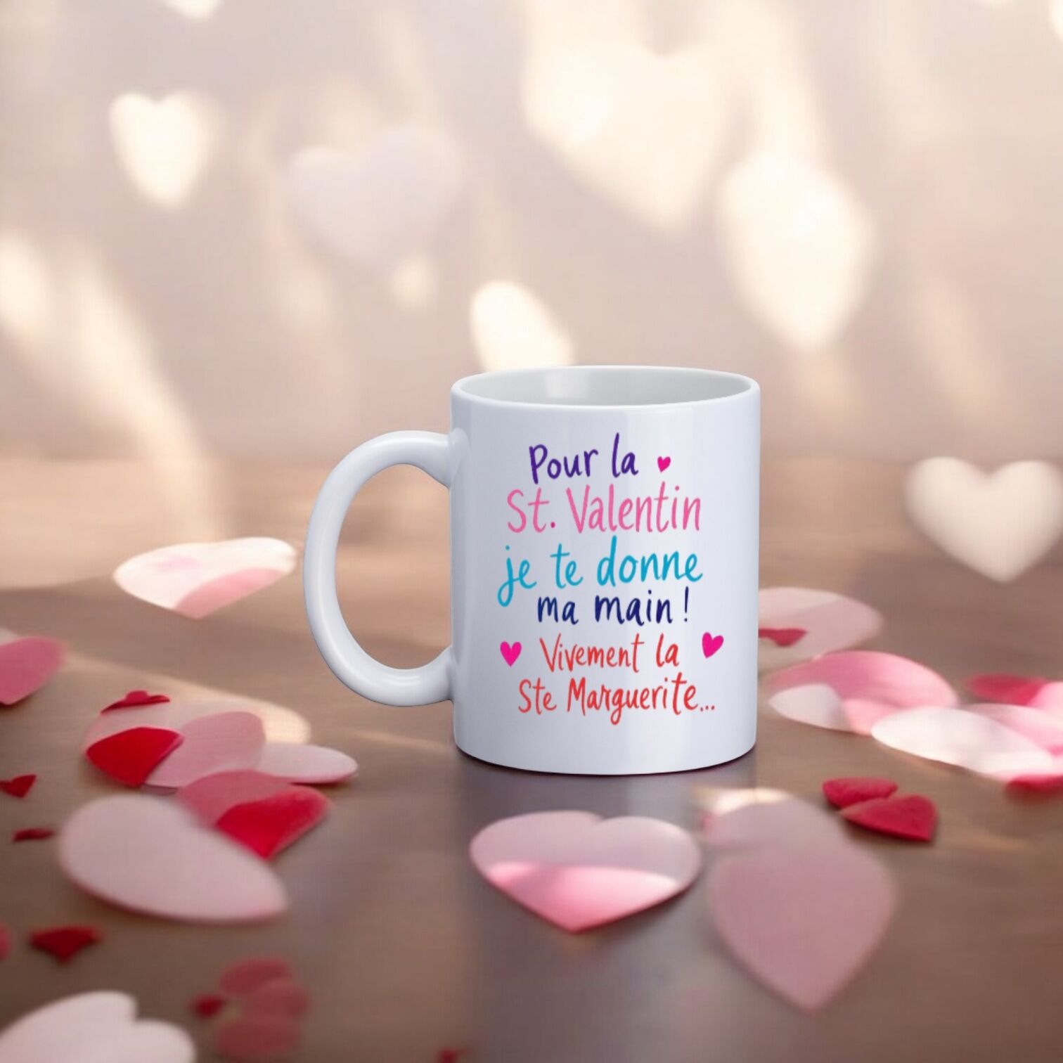 Mug, "For Valentine's Day I give you my hand..."(multico)"
