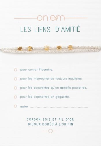 Lien d'amitié - Modèle Perles facettées - couleur Jeans 2