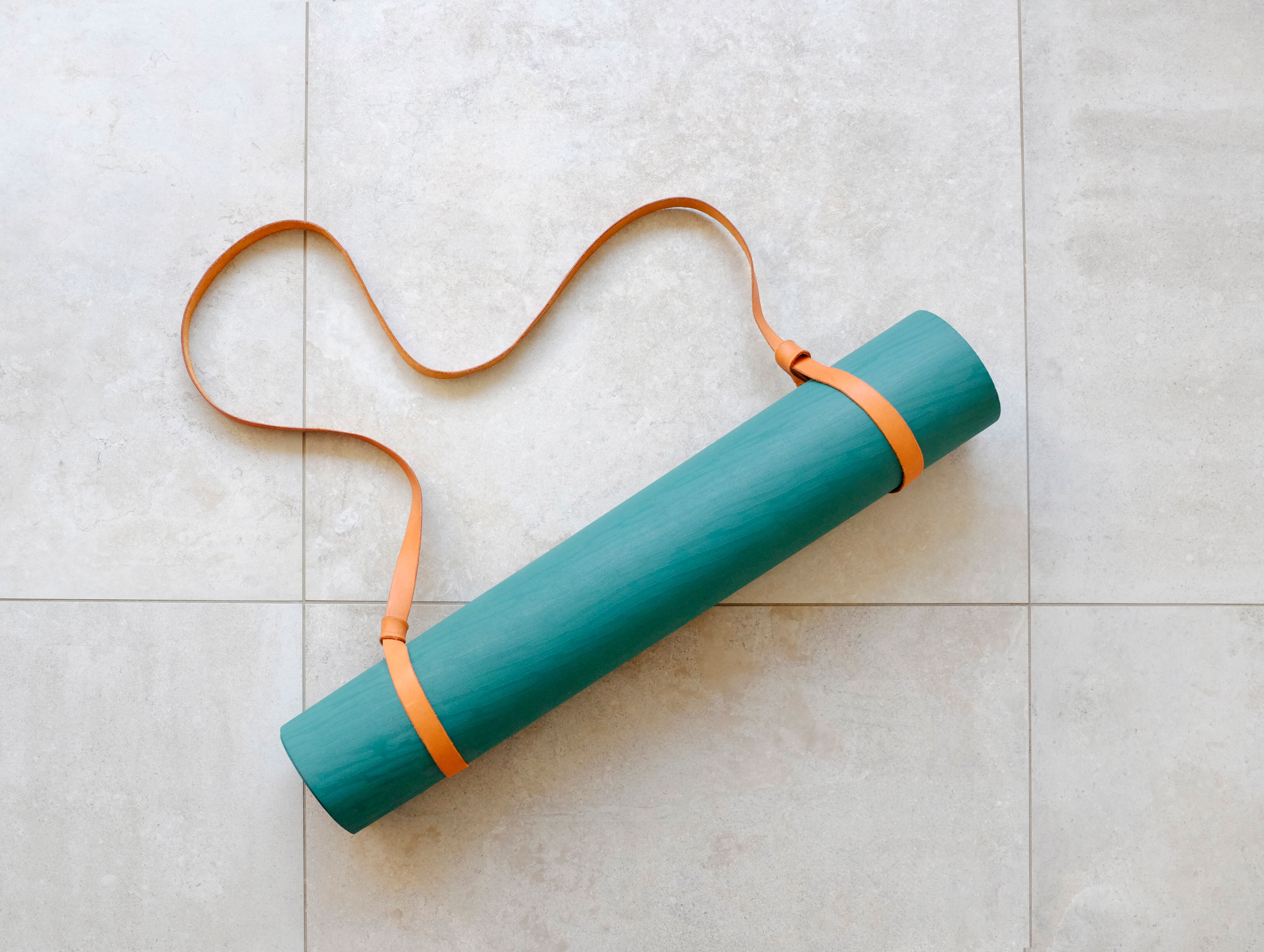 Sangle de tapis de yoga, cuir véritable