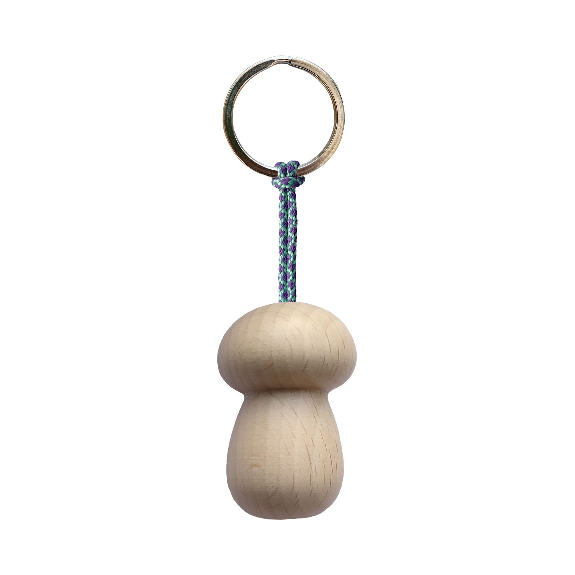 Appendino a forma di fungo in legno / Anello in acciaio inossidabile - Lush Lilac