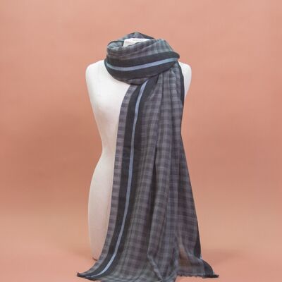 SCARFS - SCARF - -Wool blend scarf- Check pattern-Black