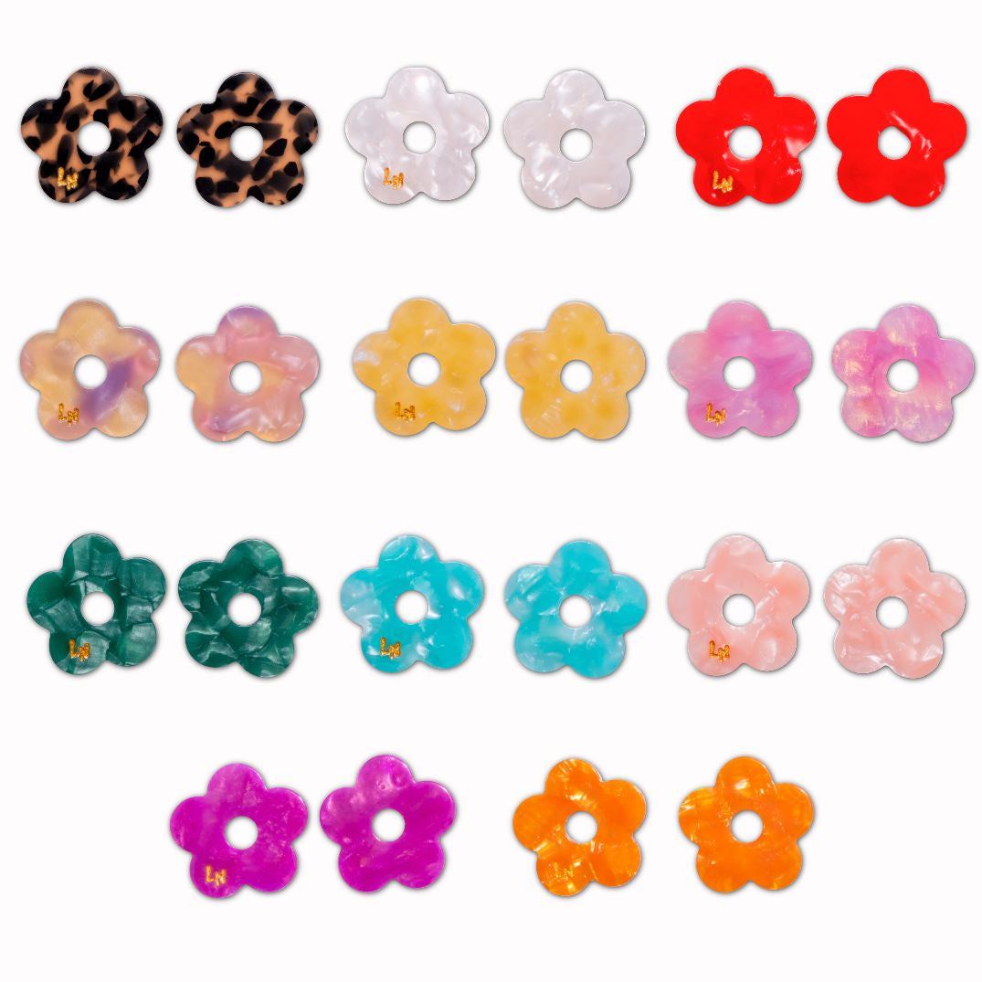 Charms Fleur Acétate | Choisissez votre paire parmi 11 créations