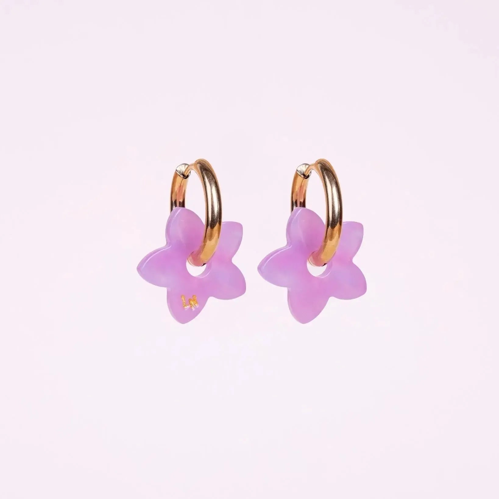 Créoles Tiaré Acétate Dégradé Rose Lilas