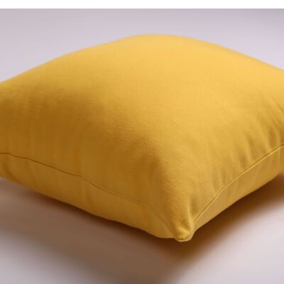 Plain yellow throw cushion, 16''