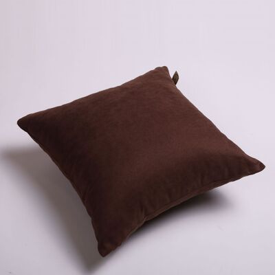 Brown plush throw cushion, 20”