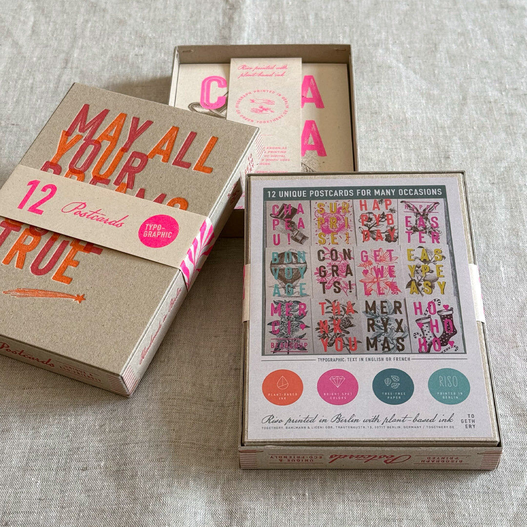 Postkartenbox mit 12 Karten / TYPOGRAPHIC