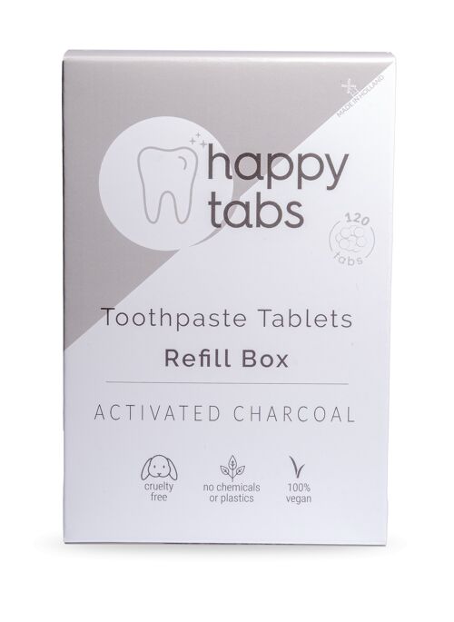 Refill Charcoal Mint | Toothpaste Tablets | 2 Month Supply  | 120 tablets (fluoride free)