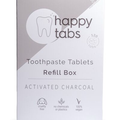 Recharge Charbon Menthe | Comprimés de dentifrice | Approvisionnement de 2 mois | 120 comprimés (sans fluorure)