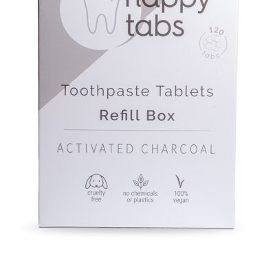 Nachfüllpackung Charcoal Mint | Zahnpastatabletten | 2-Monats-Vorrat | 120 Tabletten (fluoridfrei)