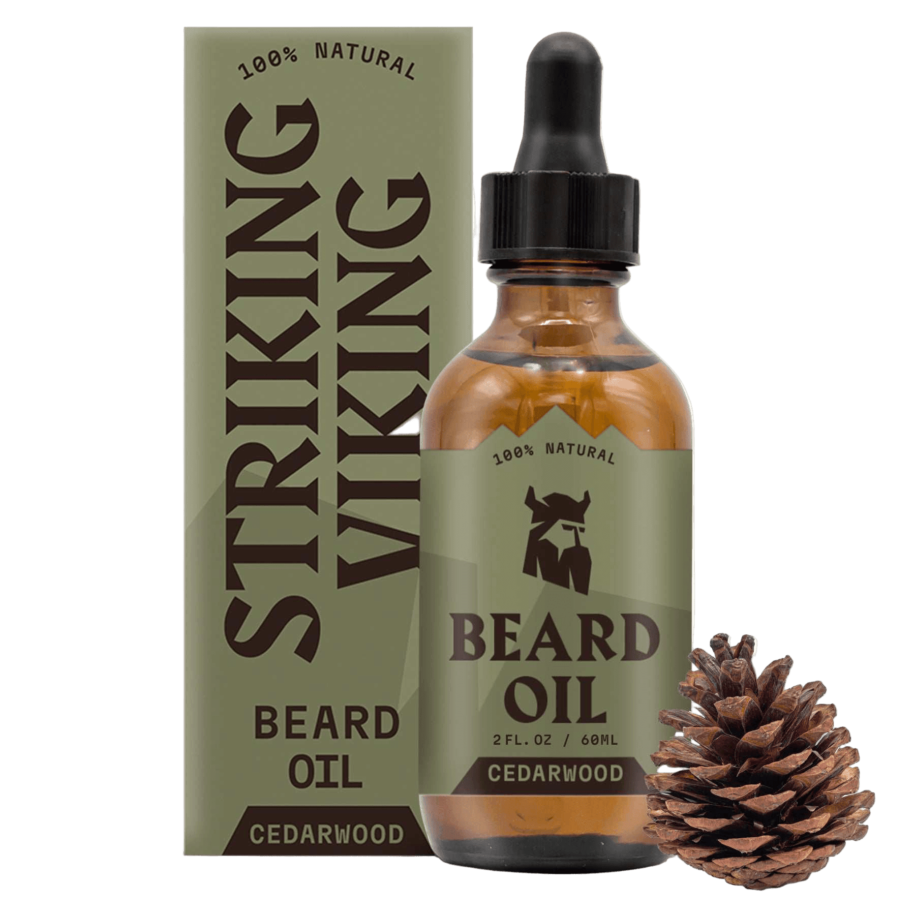 Striking Viking Cedarwood Beard Oil 2oz | Natural Beard Softener Moisturizer for Men