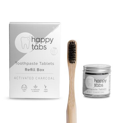 Starter Pack  | 3 Month Supply Charcoal Mint  |  + Forever Jar + Free Bamboo Brush!