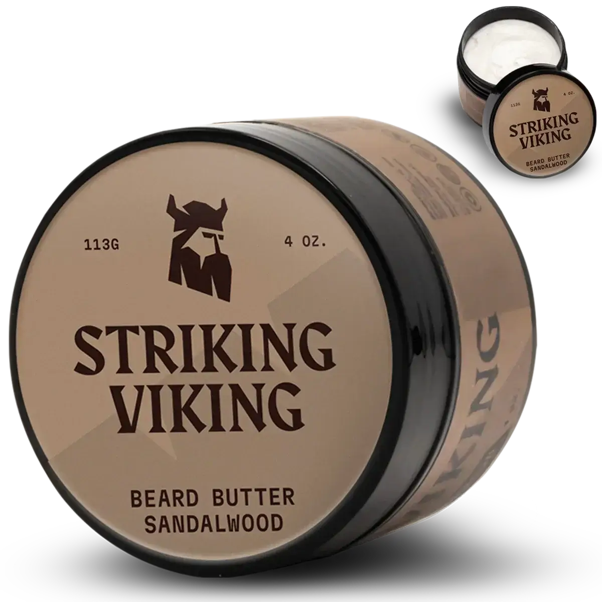 Striking Viking Sandalwood Beard Butter 4oz | Deep Moisturizing Beard Conditioner for Men
