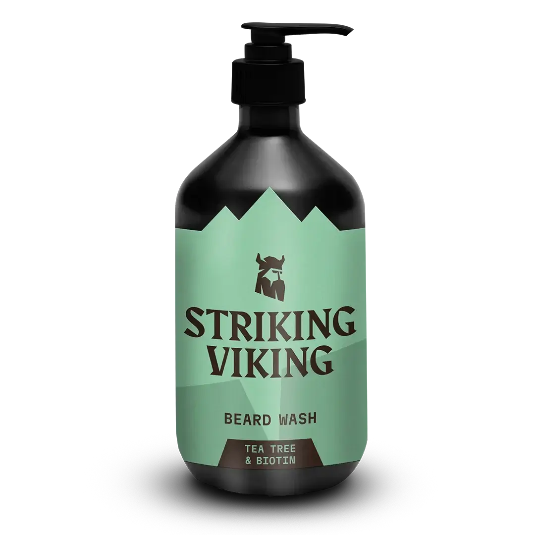 Striking Viking Tea Tree & Biotin Beard Shampoo | Deep Cleansing Beard Wash for Men 8oz