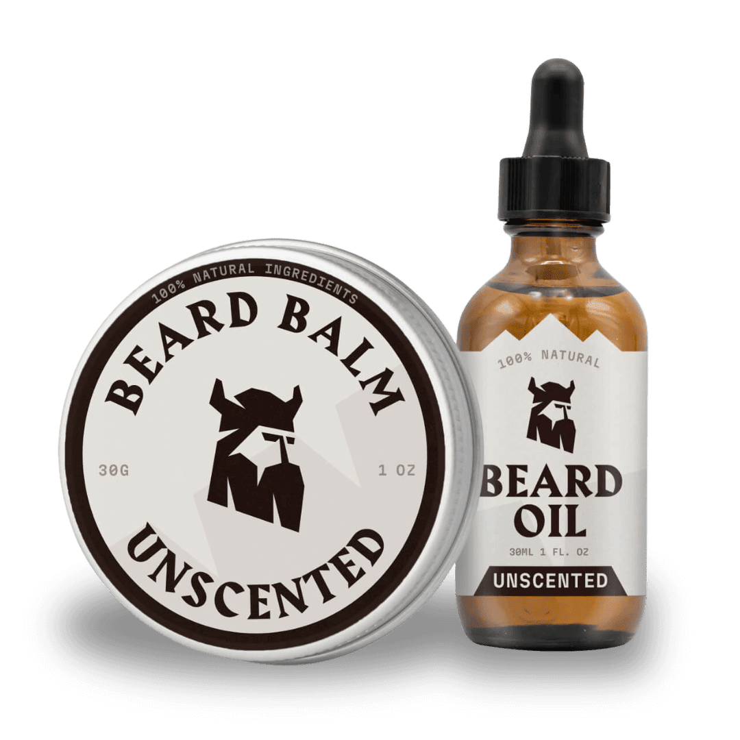 Striking Viking Unscented Beard Oil & Balm Set 2x1oz | Hydrating Beard Care Kit for Men